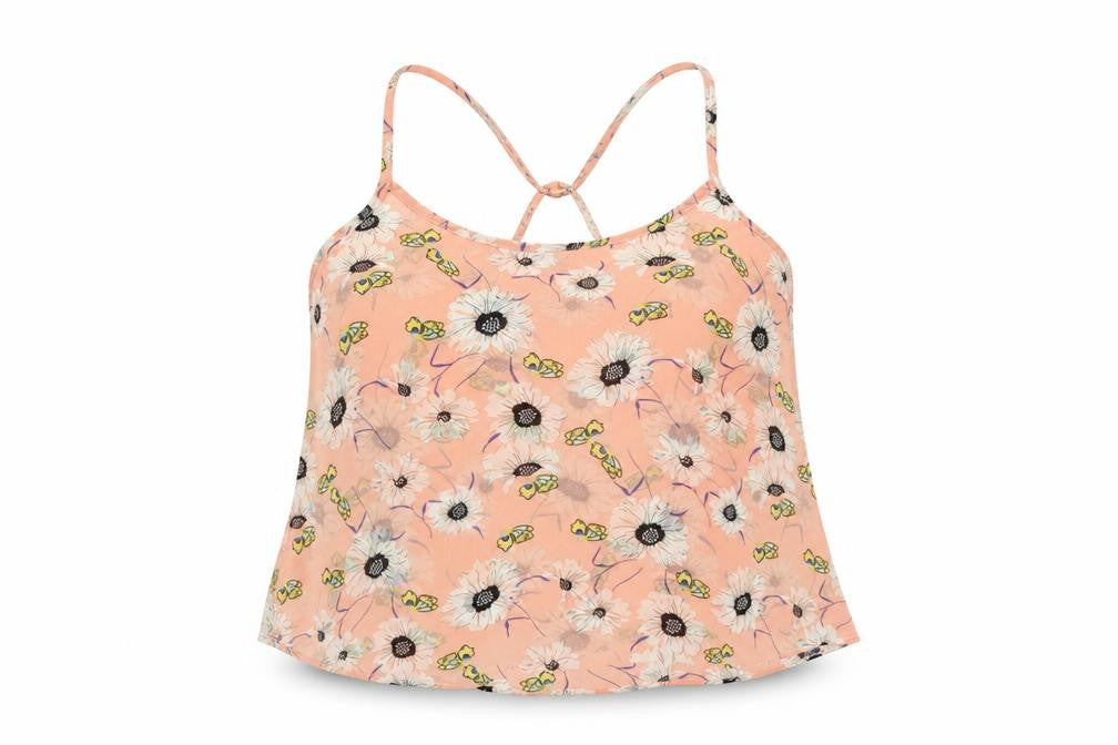 Hearts & Bows Womens Pink Floral  Cropped Blouse Size 10