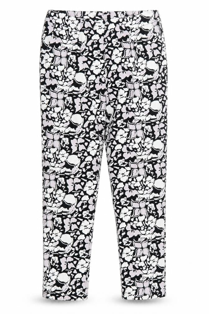 intution Womens Black Floral  Trousers  Size 12 L28 in