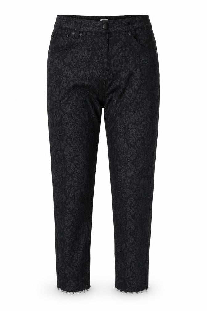 luccd Womens Black Floral  Trousers  Size 8 L23 in