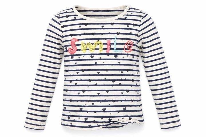 George Girls Blue Striped Pullover Sweatshirt Size 8-9 Years - smile