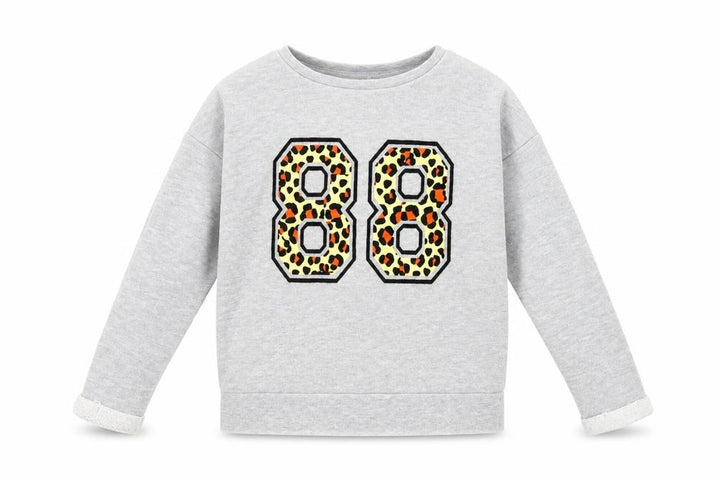 George Girls Grey Animal Print Pullover Sweatshirt Size 6-7 Years - graphic