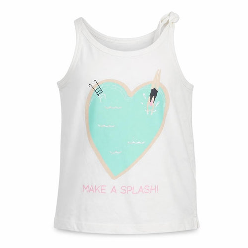 Gap Girls White   Basic Tank Size 6-7 Years  - make a splash