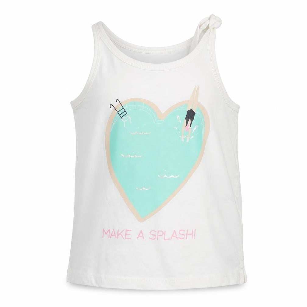 Gap Girls White   Basic Tank Size 6-7 Years  - make a splash