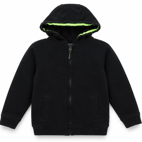Matalan Boys Black   Full Zip Hoodie Size 5 Years