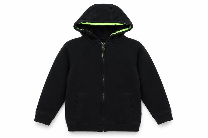 Matalan Boys Black   Full Zip Hoodie Size 5 Years