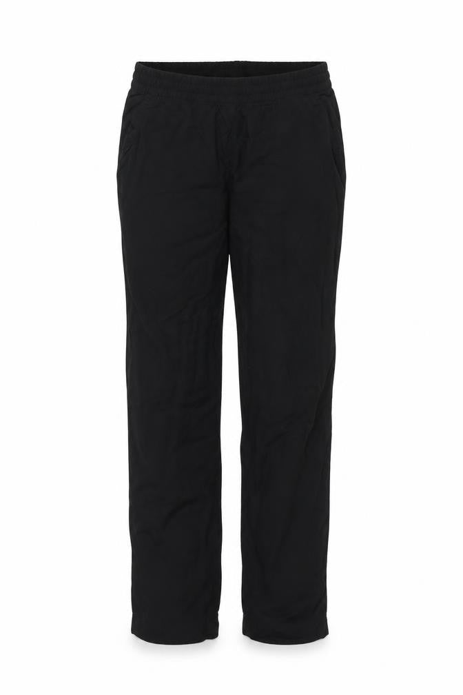 Front view of H&M women’s black sweatpants, size UK 6, 28-inch leg