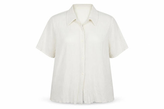 Front view of Classics women’s ivory basic button-up, size UK 20