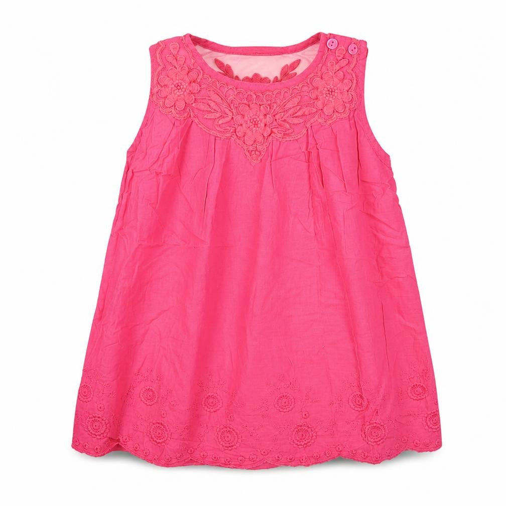 Front view of Young Dimension girls’ pink a-line, size 2-3, years