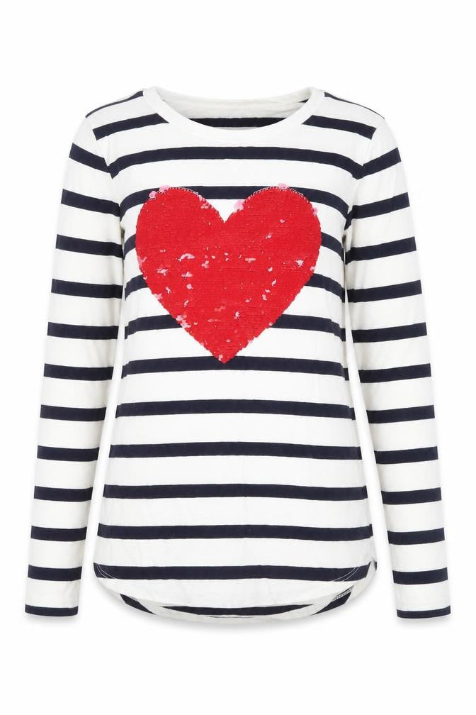 Gap Girls Blue Striped  Basic Casual Size L  - heart