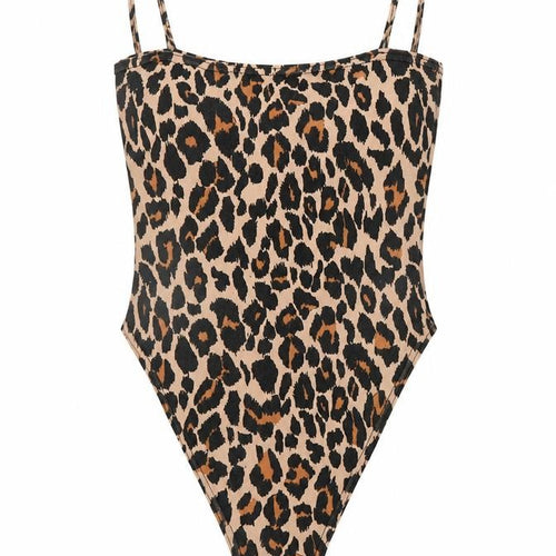 Boohoo Womens Beige Animal Print  Bodysuit One-Piece Size 8