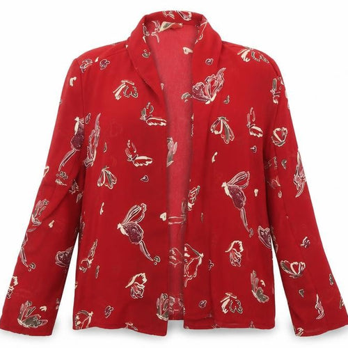 Cleo Womens Red Animal Print  Basic Blouse Size 14