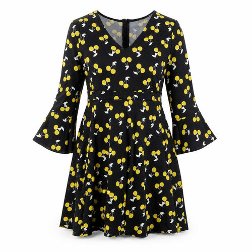 Boohoo Womens Black Polka Dot  Fit & Flare  Size 10