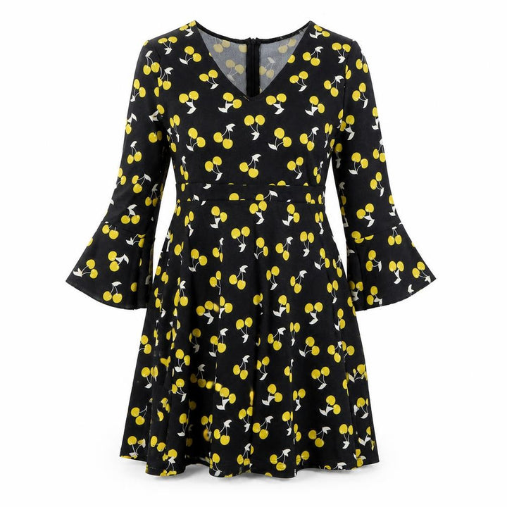 Boohoo Womens Black Polka Dot  Fit & Flare  Size 10