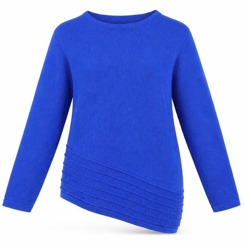 Mitzy Womens Blue  Knit Pullover Jumper Size M  - Assymetric