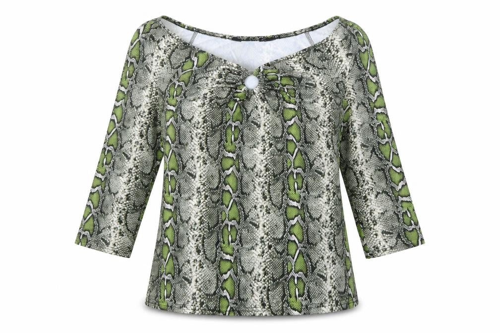 Dorothy Perkins Womens Green Animal Print  Basic Blouse Size 14