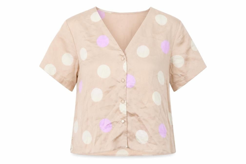 ASOS Womens Orange Polka Dot  Basic Button-Up Size 10