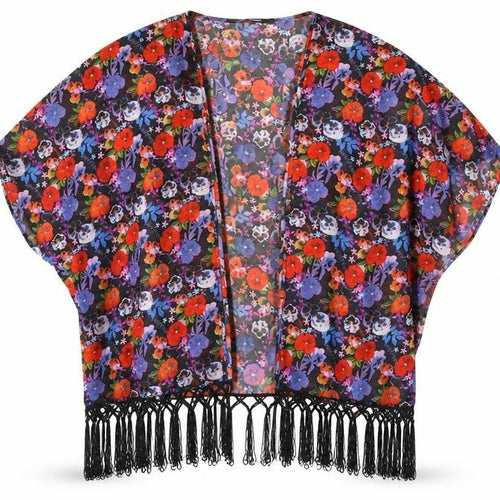 George Womens Black Floral  Basic Blouse Size 8  - sheer cover up