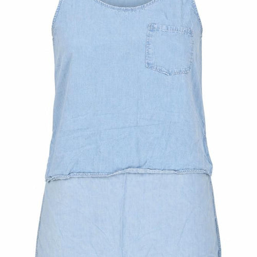 Zara Womens Blue   Basic Blouse Size M  - DIP HEM