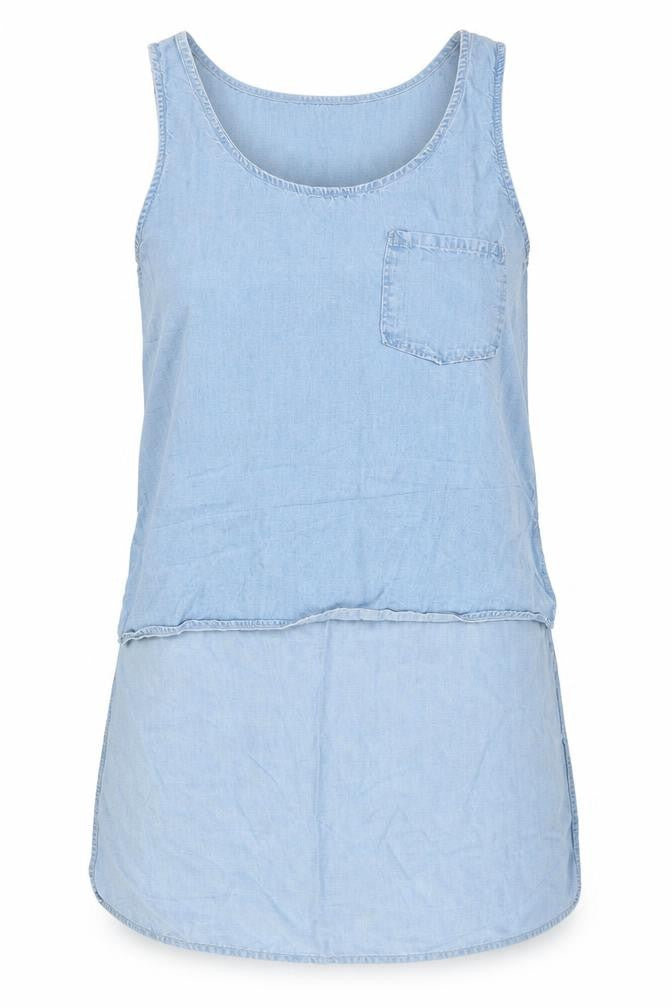 Zara Womens Blue   Basic Blouse Size M  - DIP HEM