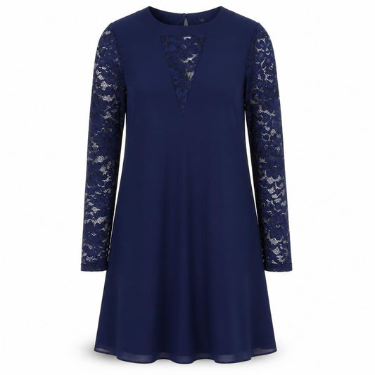 Front view of TFNC women’s blue trapeze & swing, size UK 8