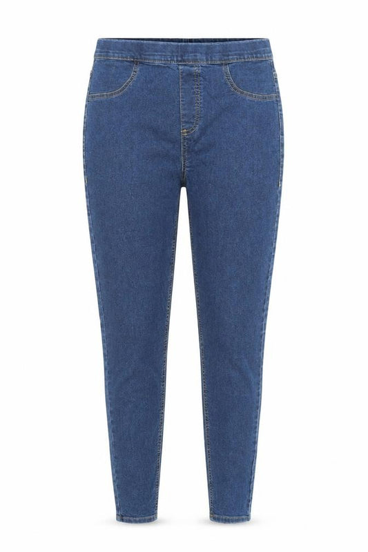 Front view of Avenue women’s blue straight jeans, size UK 12, 29-inch leg