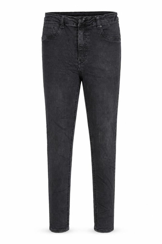 Front view of Molly women’s black skinny jeans, size L, 27-inch leg