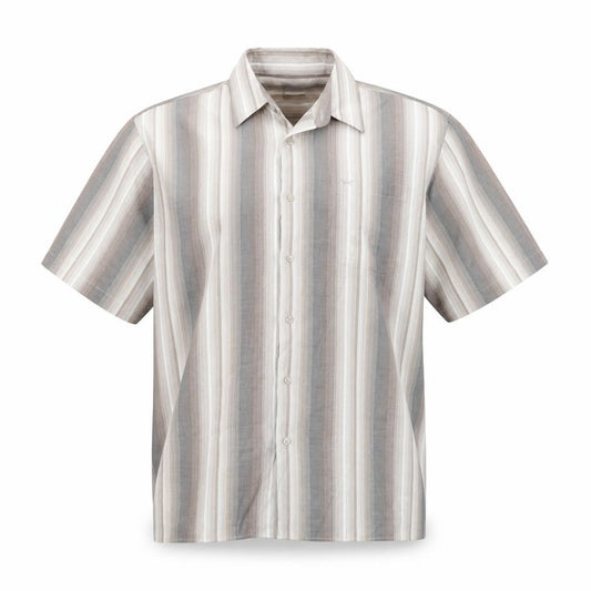 Front view of Wolsey men’s multicoloured striped button-up, size L