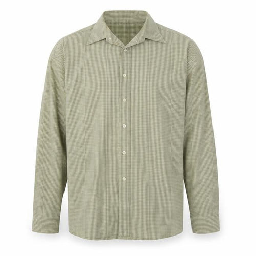 George  Mens Green Check   Button-Up Size L