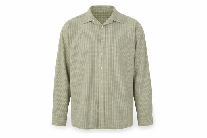 George  Mens Green Check   Button-Up Size L