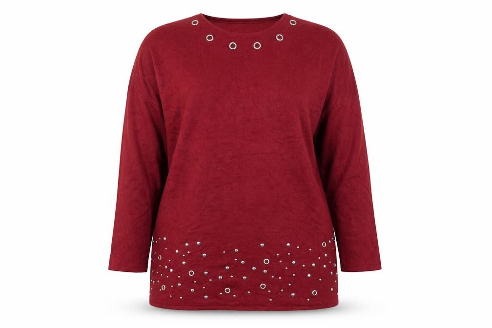 Soon Womens Red  Knit Pullover Jumper Size 12