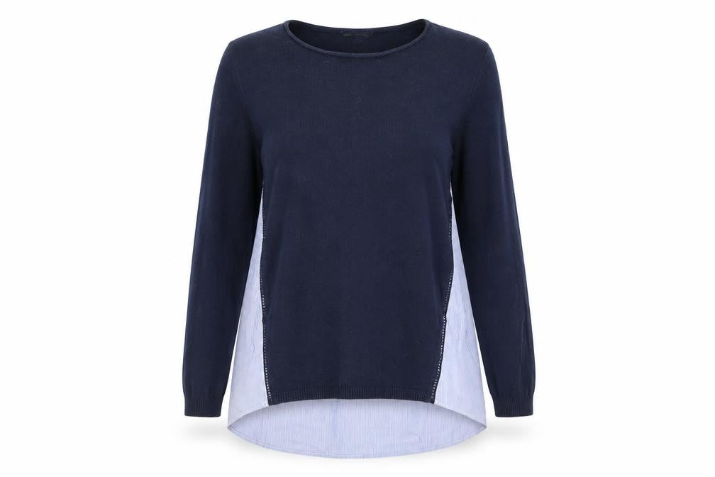 Warehouse Womens Blue Striped Knit Pullover Jumper Size 12