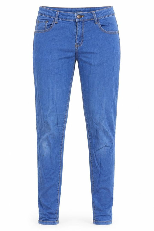 Front view of Denim & Co. women’s blue skinny jeans, size UK 10, 28-inch leg