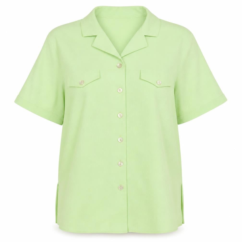 Design Essentials Womens Green   Basic Button-Up Size 14