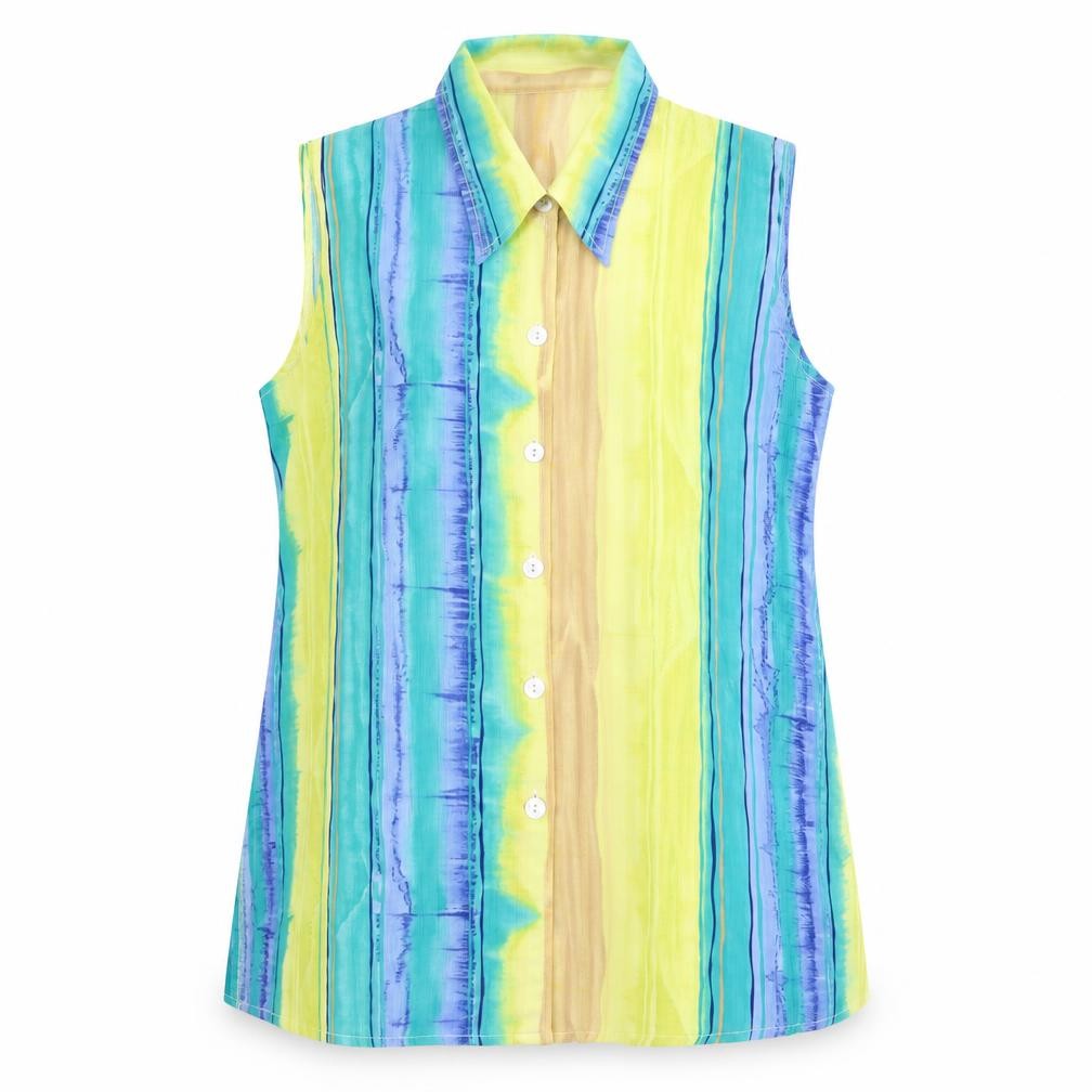 Your Sixth Sense Womens Blue Striped  Basic Button-Up Size 16