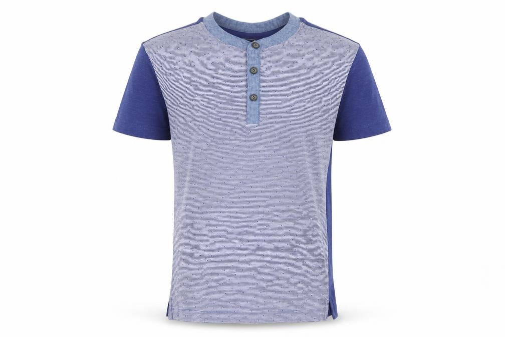 Matalan Boys Blue Striped  Basic T-Shirt Size 8 Years