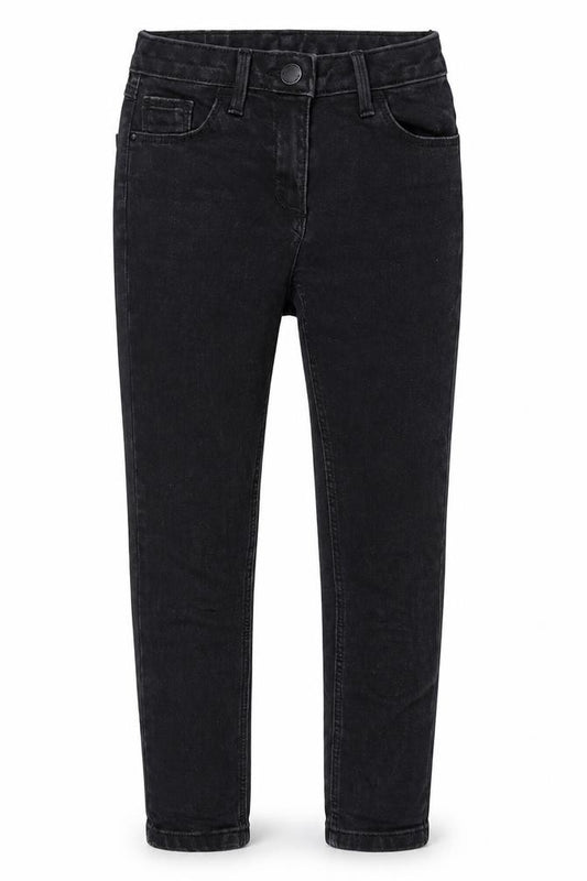 Front view of Next girls’ black denim skinny jeans, size 9, years