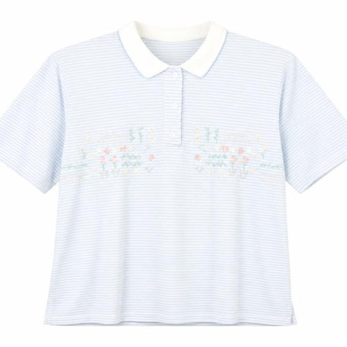 keneth too Womens Blue Striped  Basic Polo Size XL