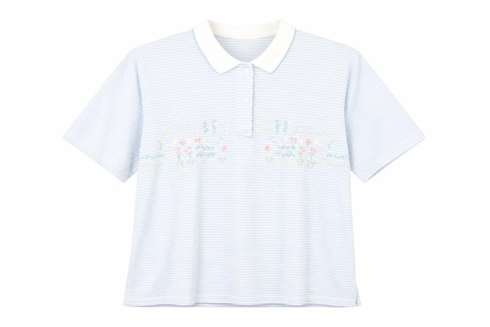 keneth too Womens Blue Striped  Basic Polo Size XL