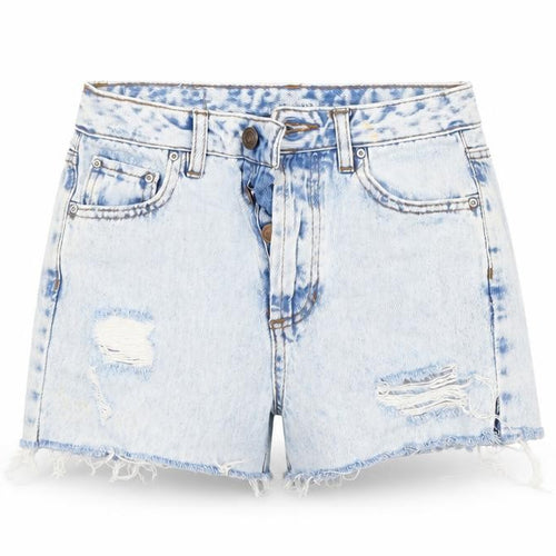 Pull & Bear Womens Blue  Denim Cut-Off Shorts Size 32 in