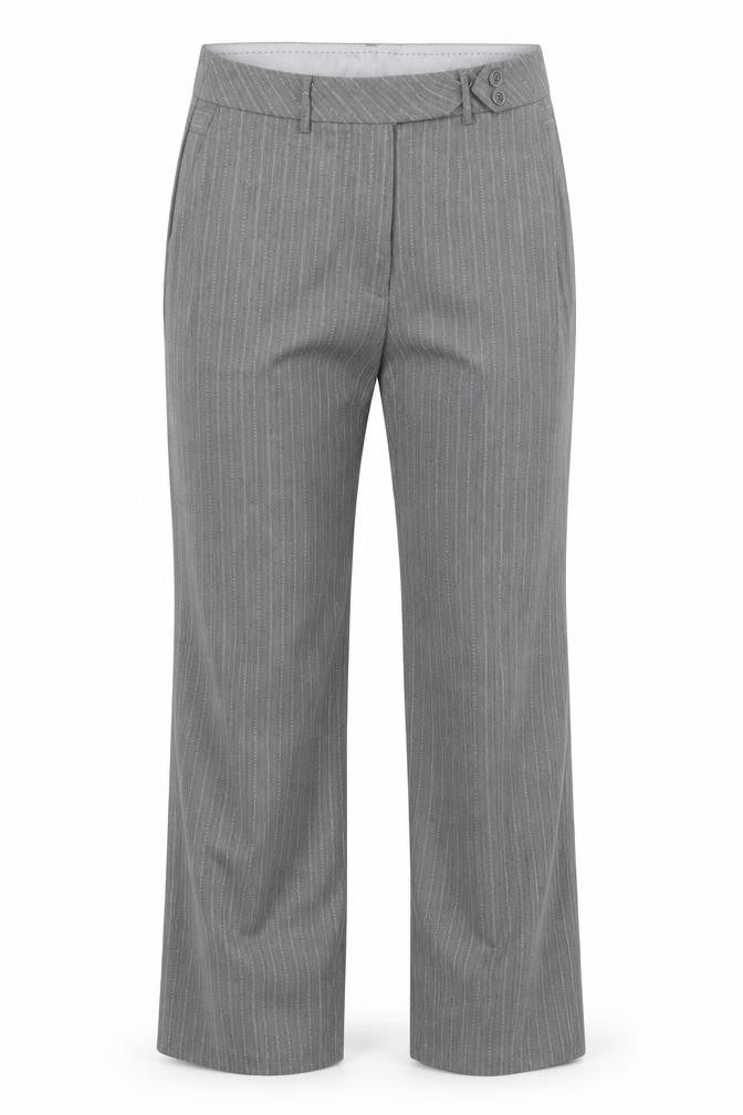 Marks and Spencer Womens Grey Striped  Trousers  Size M L26 in