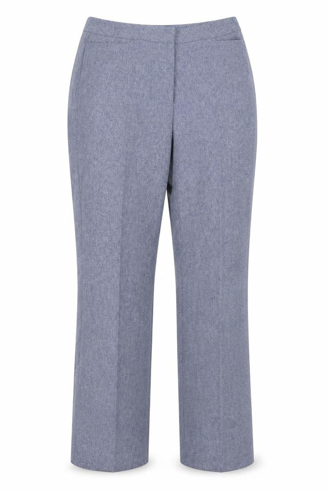 Front view of Atmosphere women’s blue trousers, size UK 16, 26-inch leg