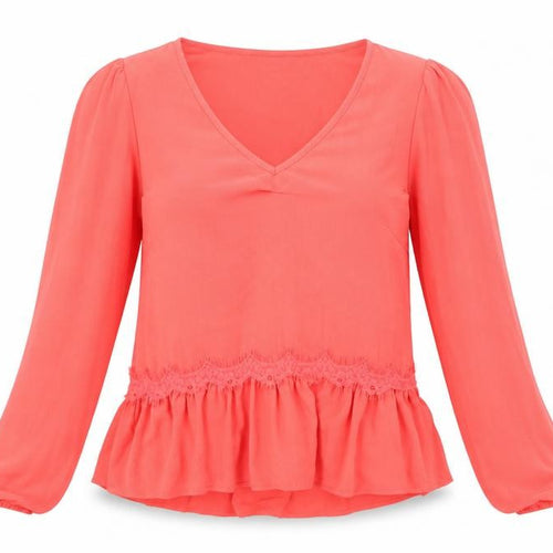 Yas Womens Red   Basic Blouse Size S