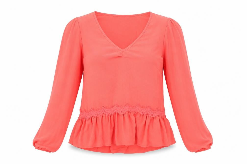 Yas Womens Red   Basic Blouse Size S