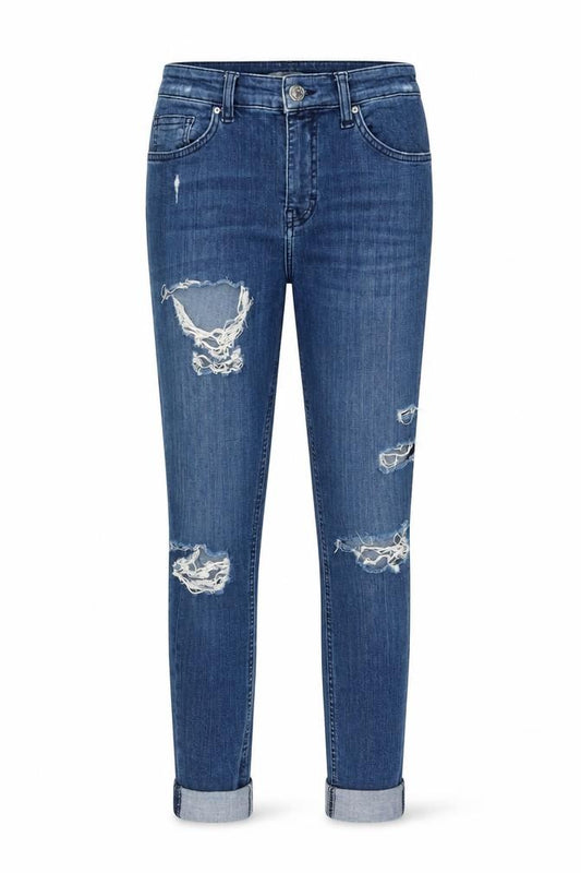 Front view of Topshop women’s blue denim skinny jeans, size UK 26, in, 32-inch leg - jamie jeans