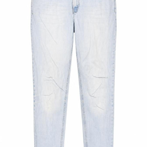Mango Womens Blue  Denim Straight Jeans Size 44 L33 in