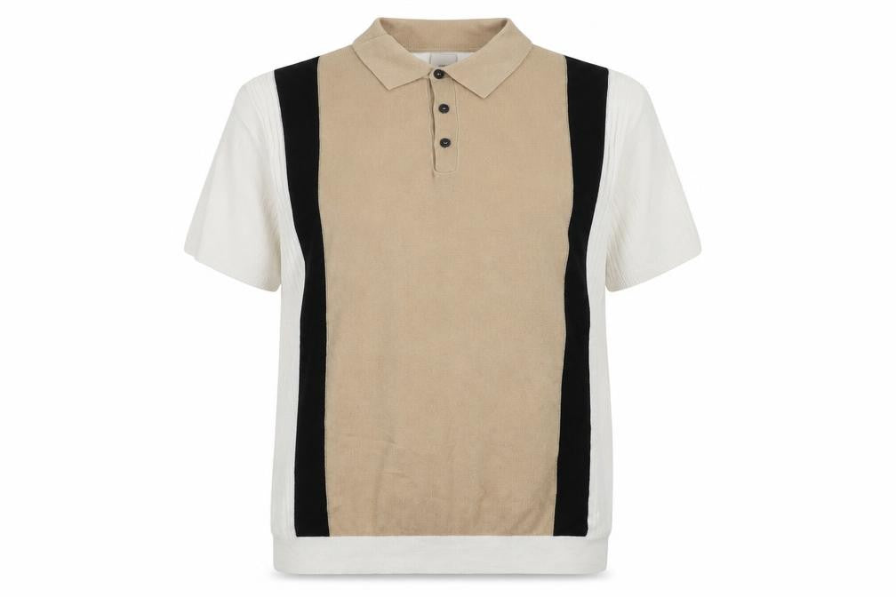 rriver island Womens Beige Striped  Basic Polo Size L