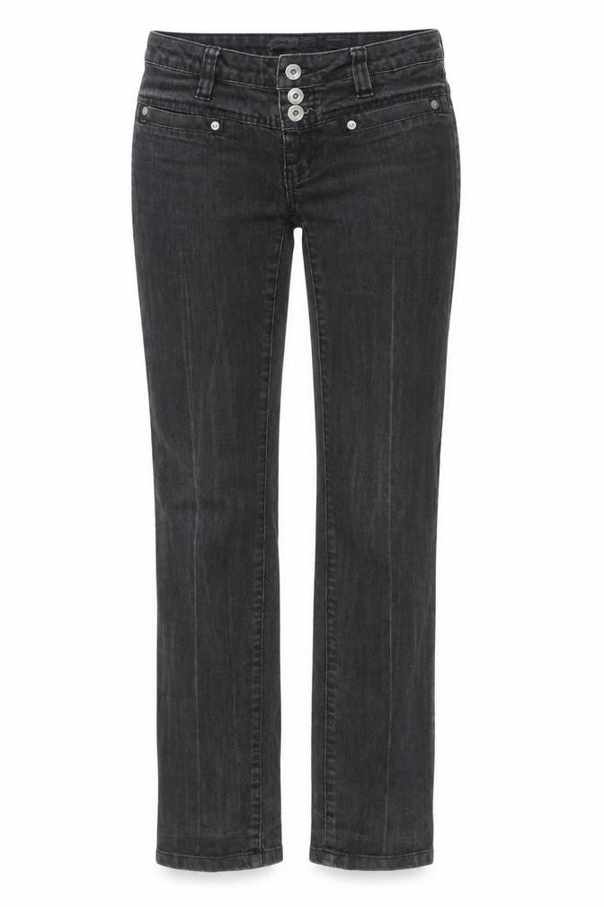 Front view of Only women’s black straight jeans, size UK 27, in, 32-inch leg