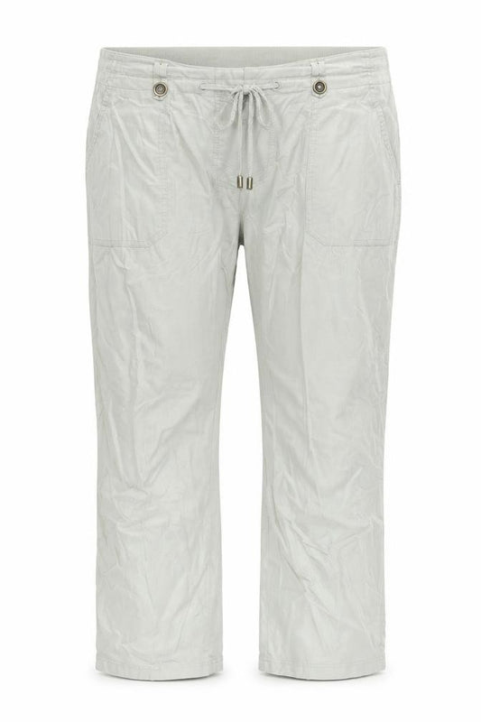 Front view of Bonmarché women’s green trousers, size UK 20, 24-inch leg