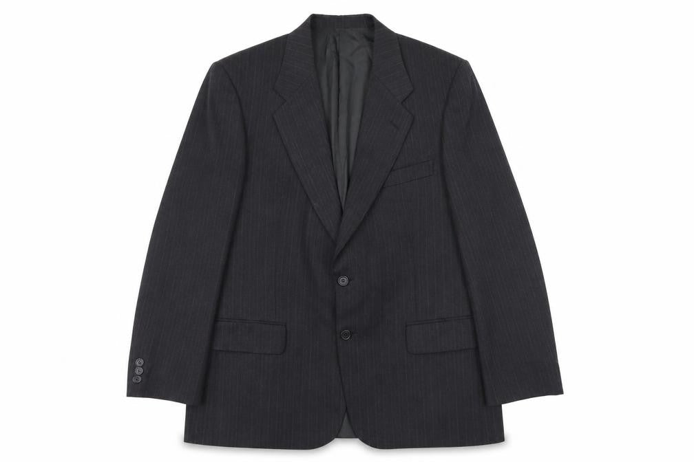 Preworn Mens Grey Striped  Jacket Suit Jacket Size L