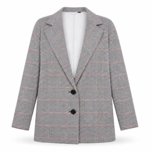 In the Style Womens Grey Houndstooth Jersey Jacket Blazer Size 8